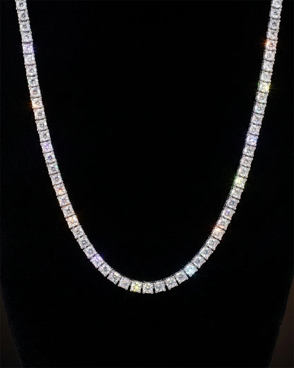 3mm moissanite tennis chain necklace in 925 sterling silver, VVSClique