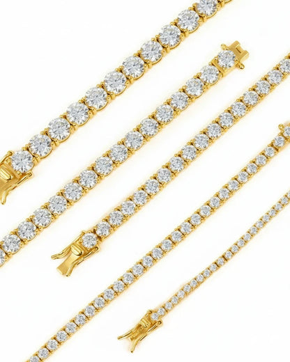 925 sterling silver 16K gold plated moissanite tennis chain