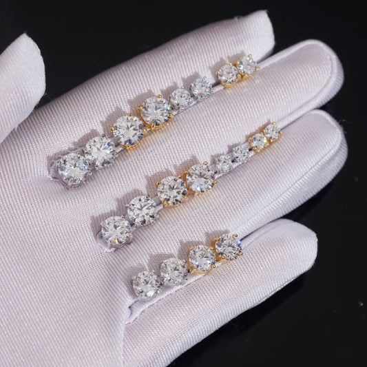 Moissanite Stud Earrings – 925 Sterling Silver, 5.5MM/7.5MM/11MM, 16K Gold & Rose Gold